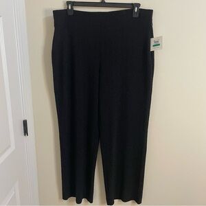 NWT Anne Klein Black Straight Leg Sparkle Chevron Knit Pants Women’s Size XL